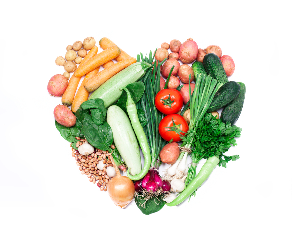 Heart shape made of vegetables